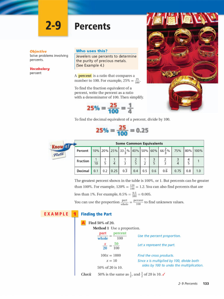 Grade 8n9 Maths Percentages | PDF
