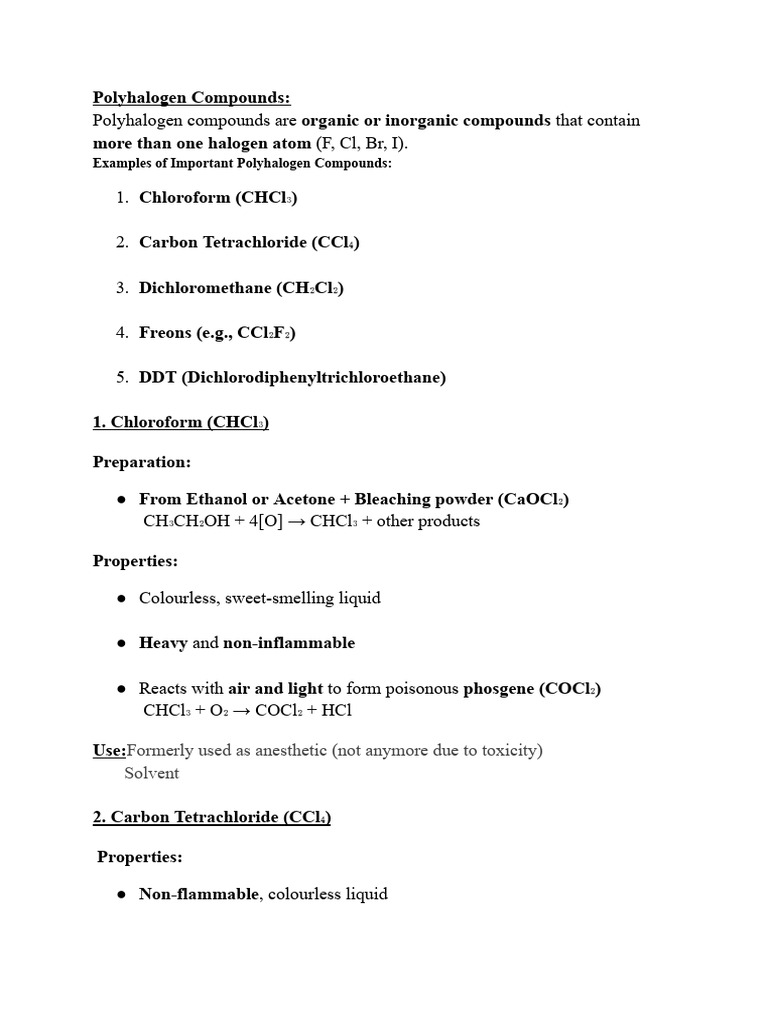 Poly Halogen Compounds | PDF