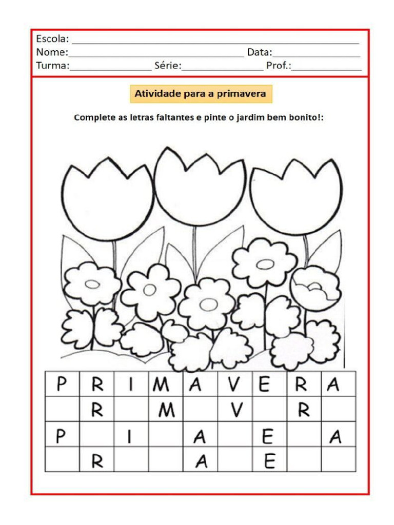 Atividade de Arte Sobre a Primavera | PDF