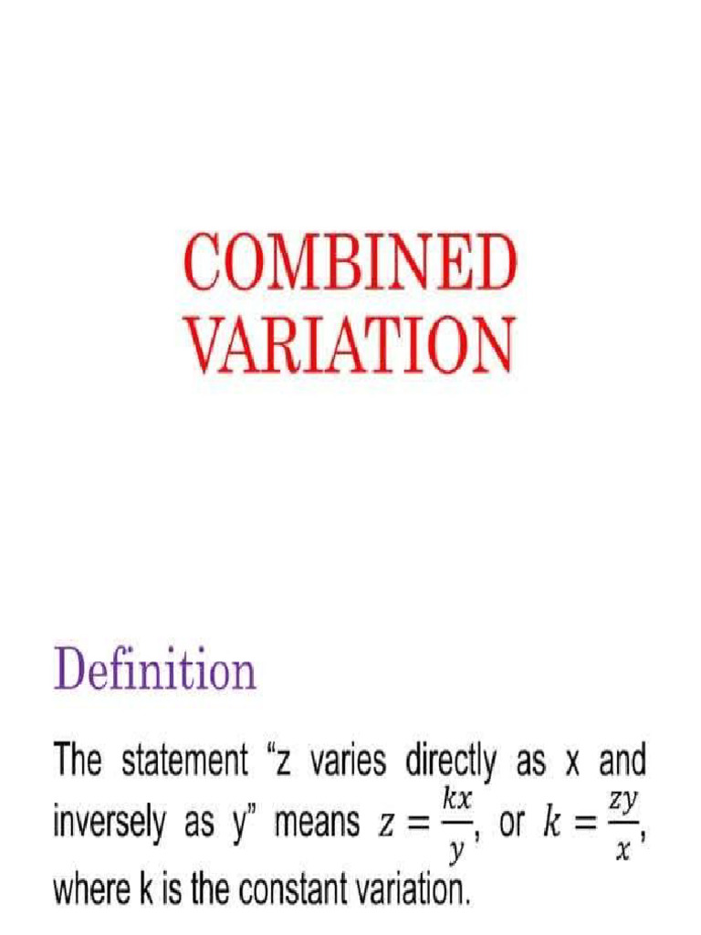 Combined Variation | PDF