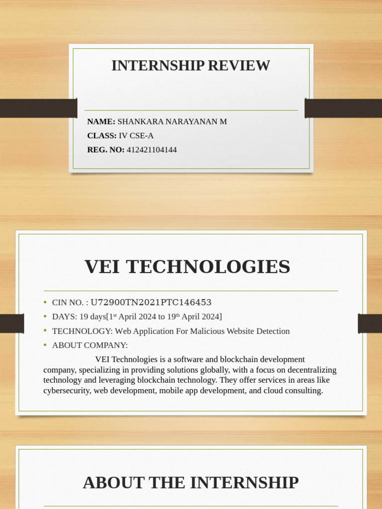 VEI Technologies Internship Overview | PDF | Mobile App | Web Development
