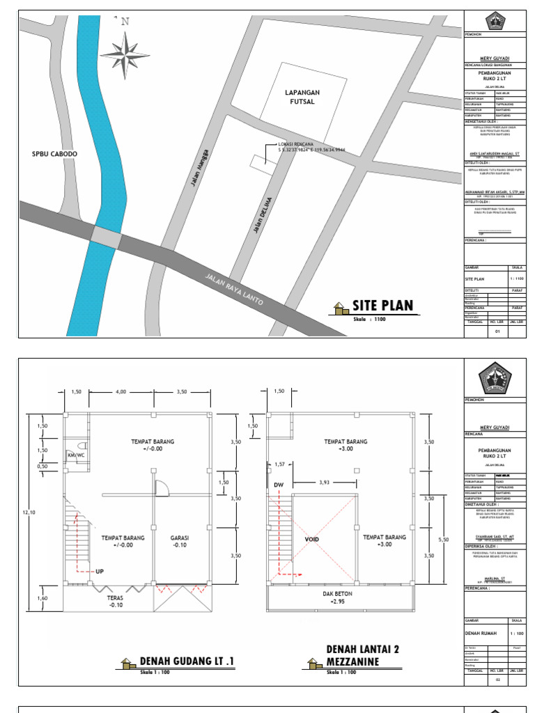 Rencana Pembangunan Ruko 2 Lantai Bantaeng | PDF