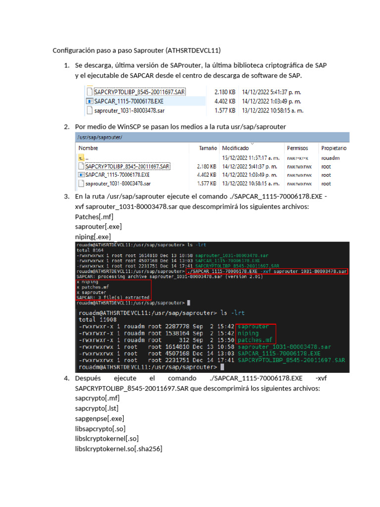 Guía de Configuración de SAProuter | PDF | Software | Informática