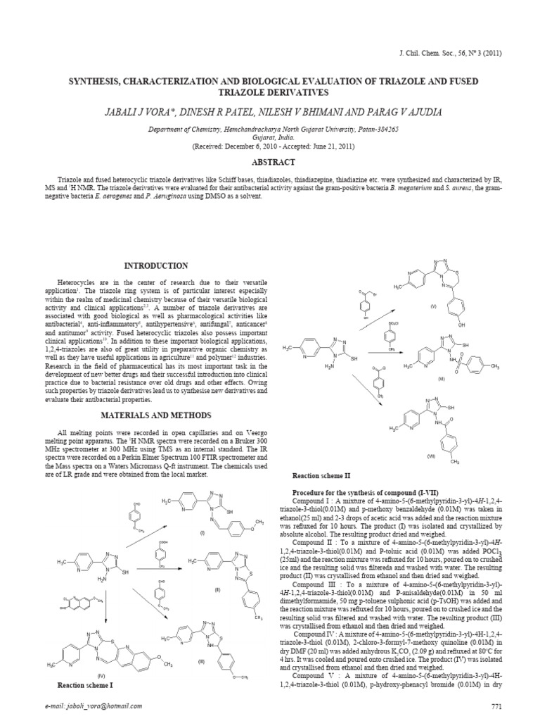 Synthesis Characterization and Biological Evaluati | PDF | Chemistry