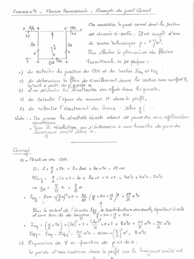 RDM - Ex Flexion transversale | PDF