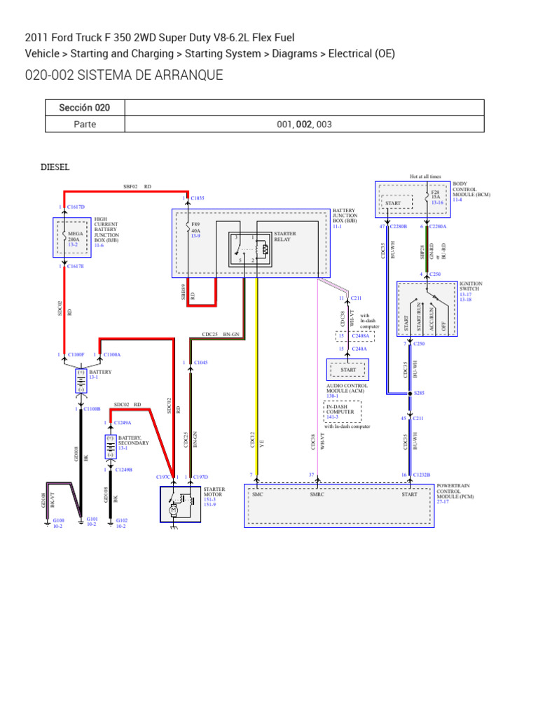 Starting System Schematic for 2011 F-350 | PDF | Transportation ...