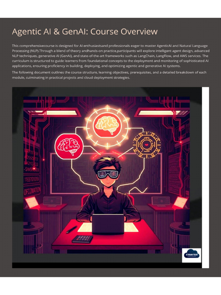 Agentic AI and GenAI Course Brochure | PDF