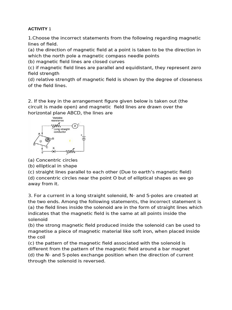 Magnetic Effects of Electric Current | PDF | Magnetic Field | Magnet