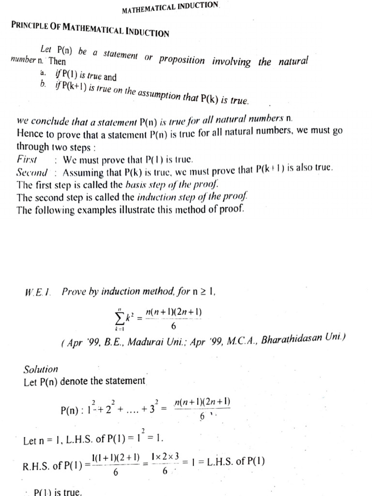 Mathematical Induction - Lecture 1 | PDF