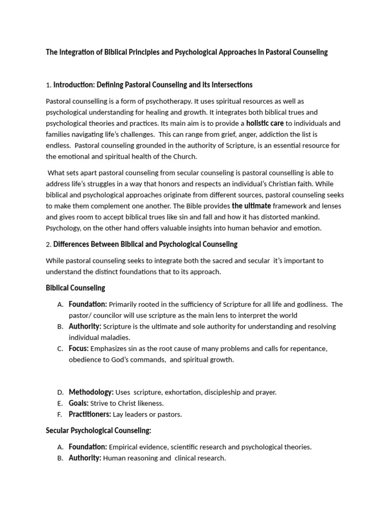 Integrating Faith and Psychology in Counseling | PDF | Psychotherapy ...