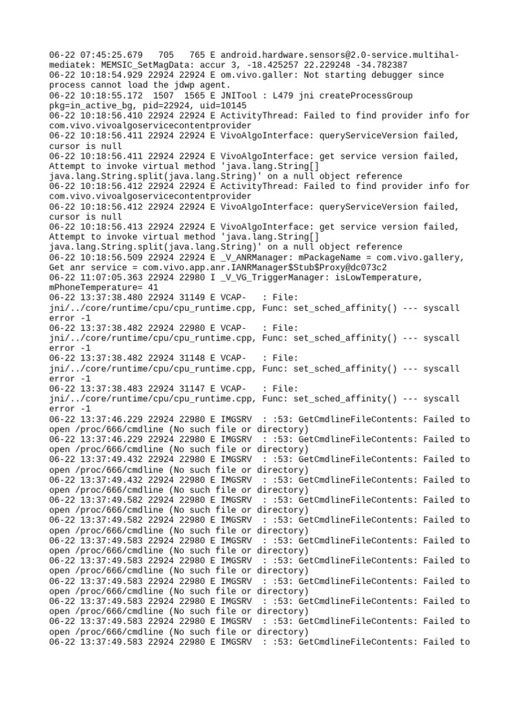 Android Error Log Analysis | PDF | Directory (Computing) | Linux