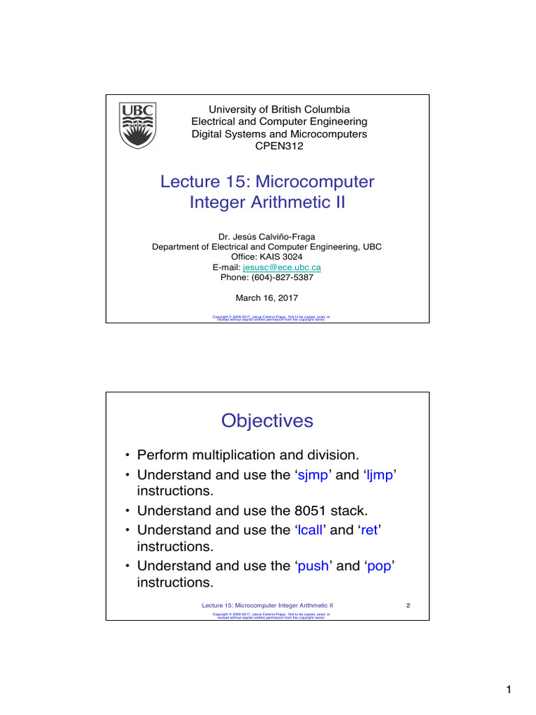 Microcomputer Integer Arithmetic II | PDF | Multiplication | Pointer ...