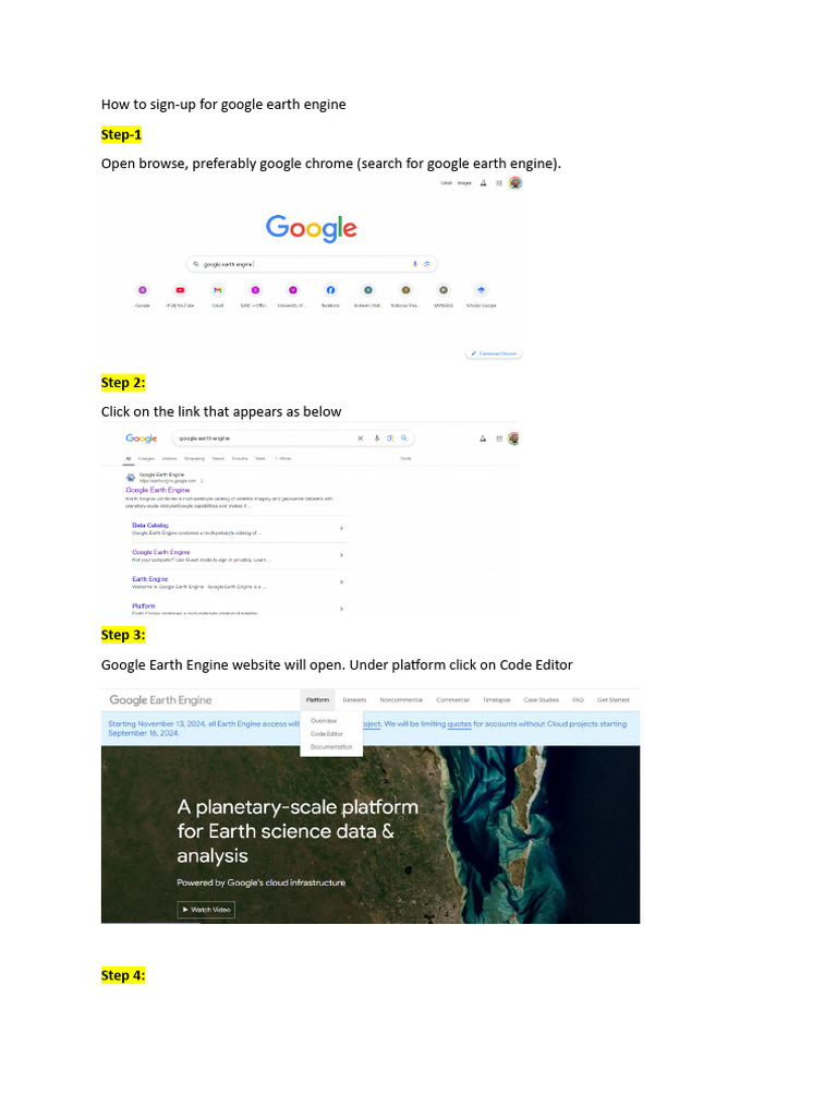 How To Signup GEE | PDF