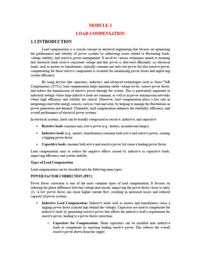 Load Compensation in Power Systems | PDF | Ac Power | Capacitor
