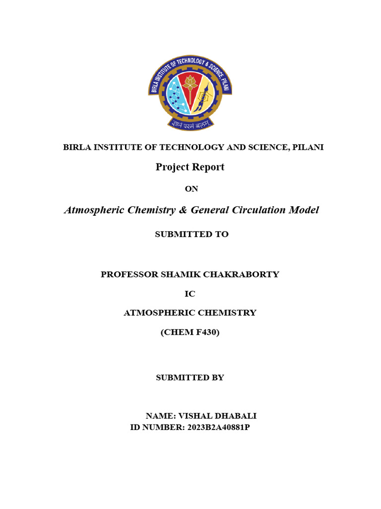 Atmospheric Chemistry in Climate Models | PDF | General Circulation ...