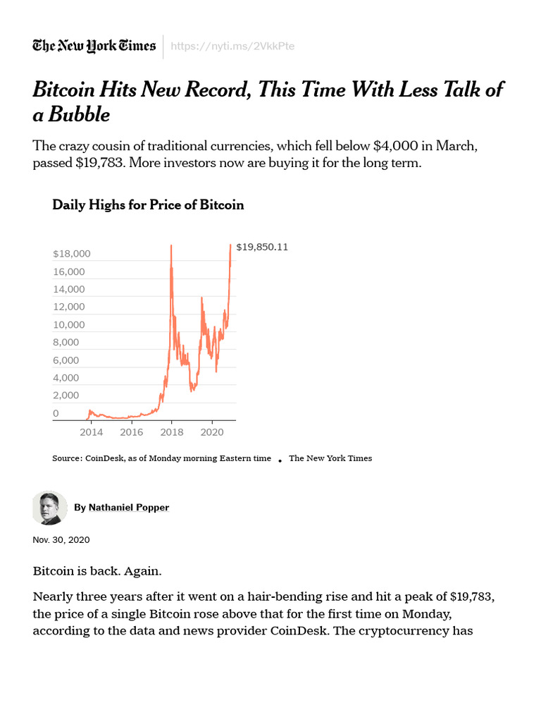 Bitcoin Surges Past $19,783 Again | PDF | Cryptocurrency | Bitcoin
