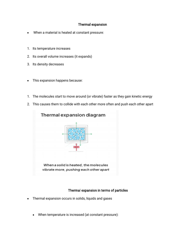 Understanding Thermal Expansion and Heat | PDF | Evaporation | Thermal ...