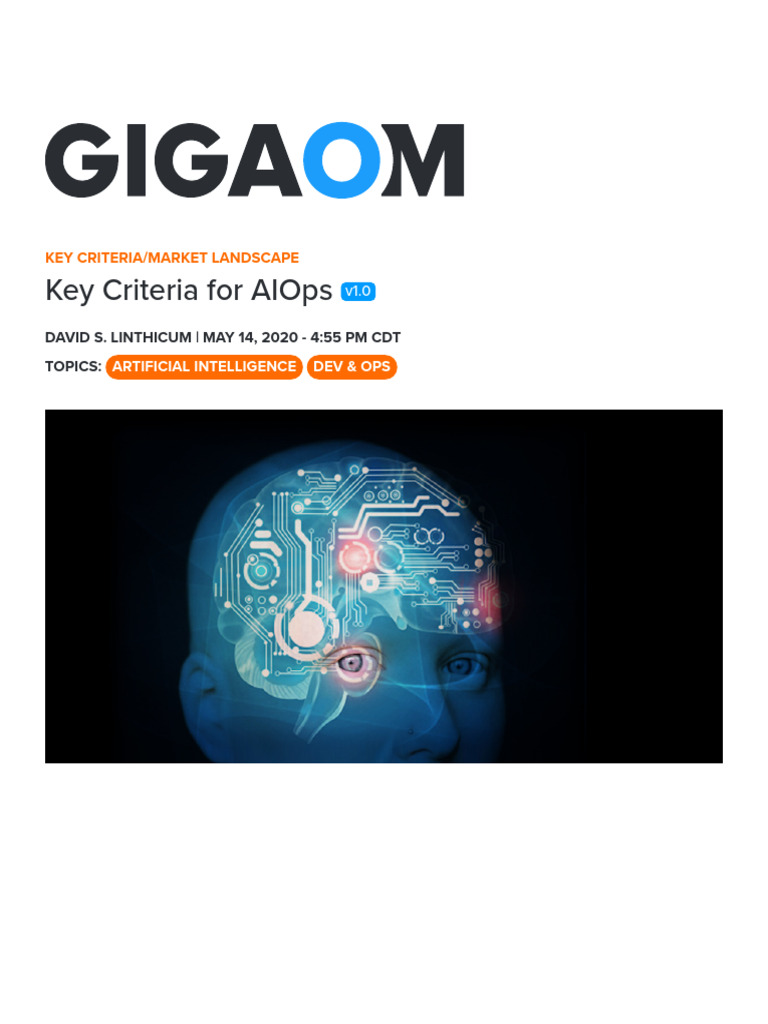 Gigaom Key Criteria For Aiops | PDF | Cloud Computing | Databases