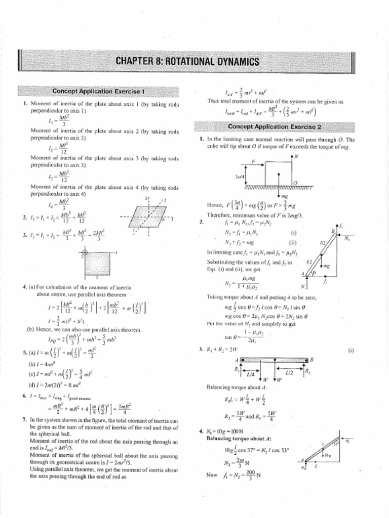 Rotational Dynamics (Solutions) | PDF
