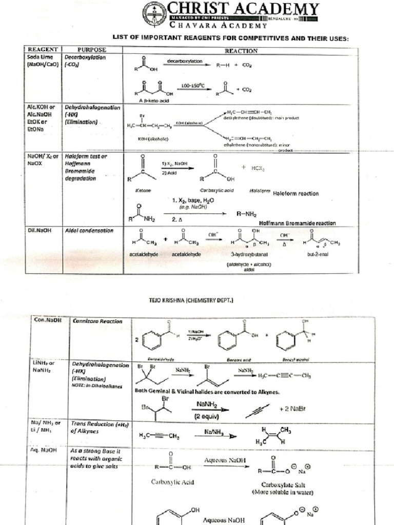 Reagents Organic | PDF