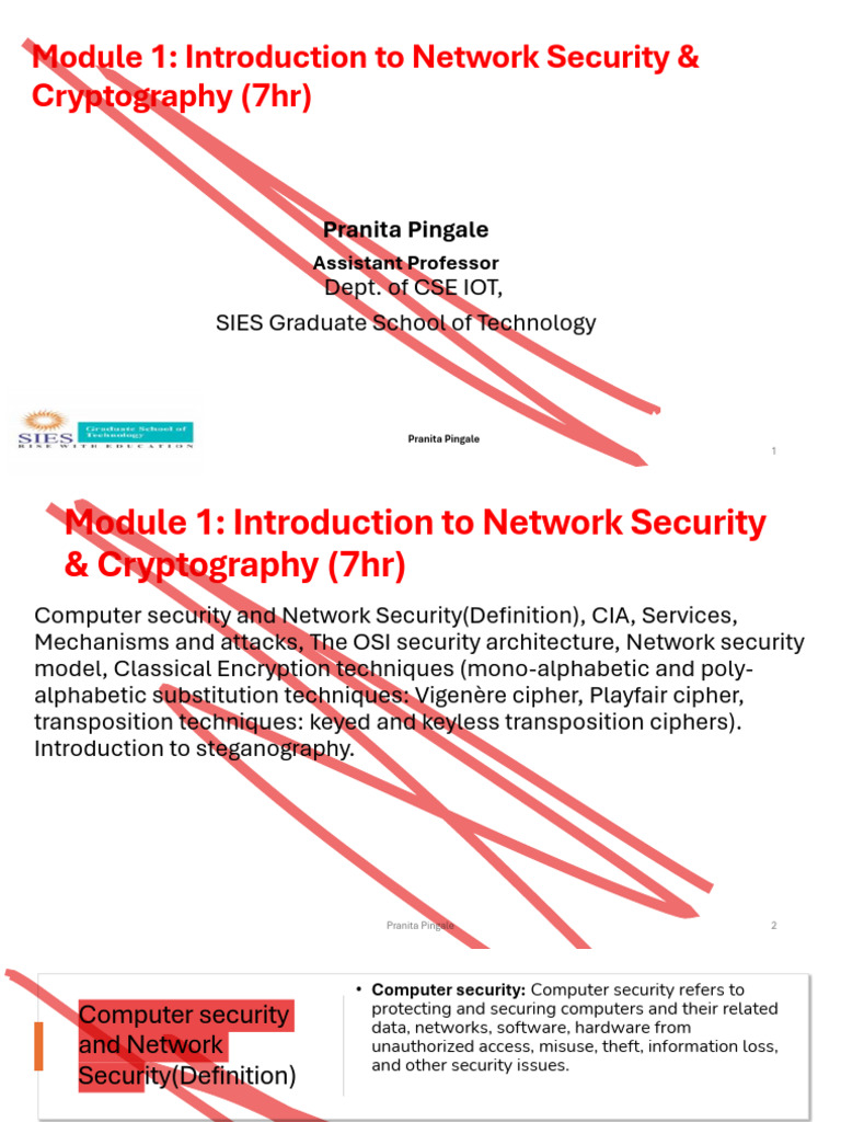 Cryptography and Network Security | PDF | Osi Model | Computer Network