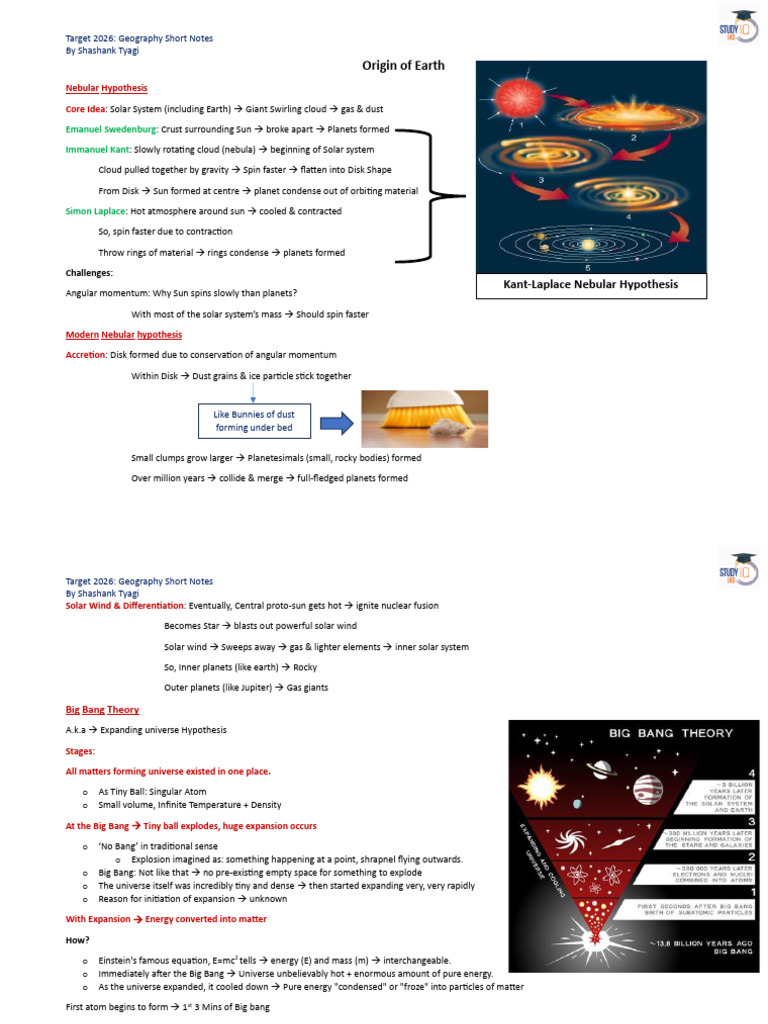 Geography Notes on Earth's Formation | PDF | Atmosphere | Planets