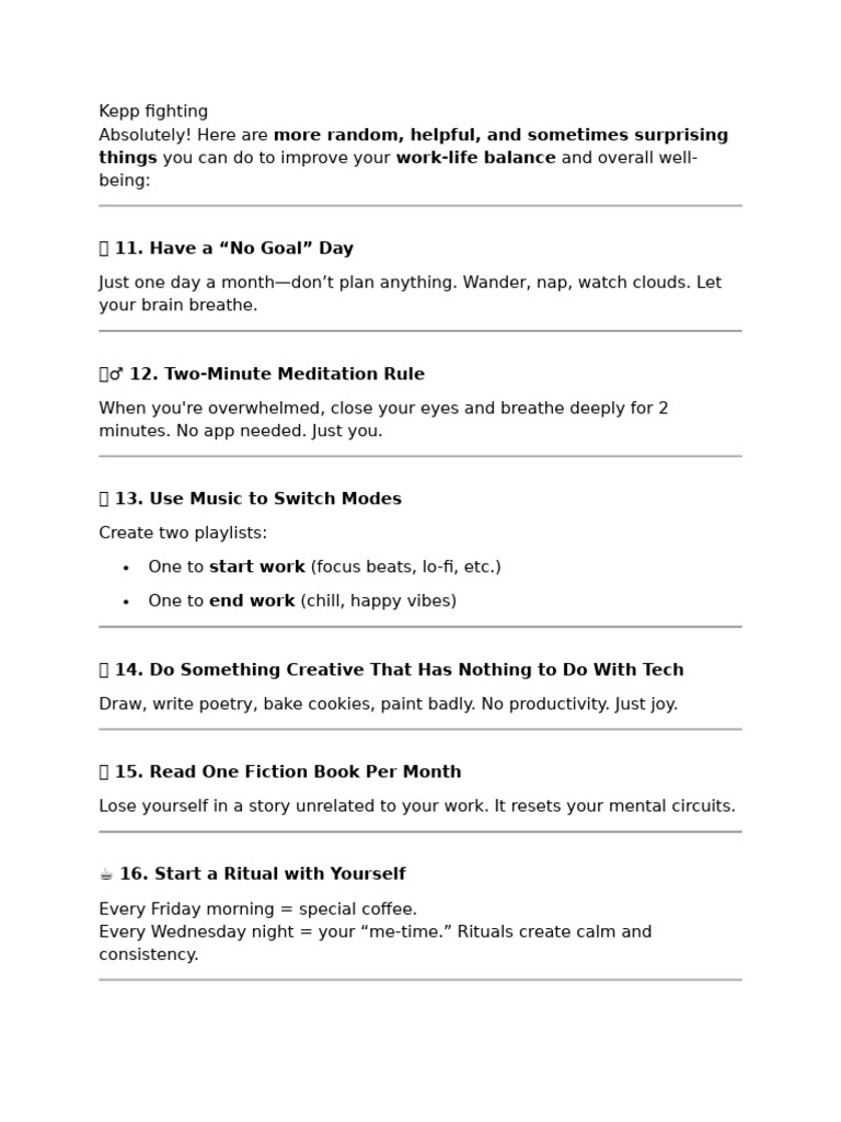 25 Tips for Better Work-Life Balance | PDF