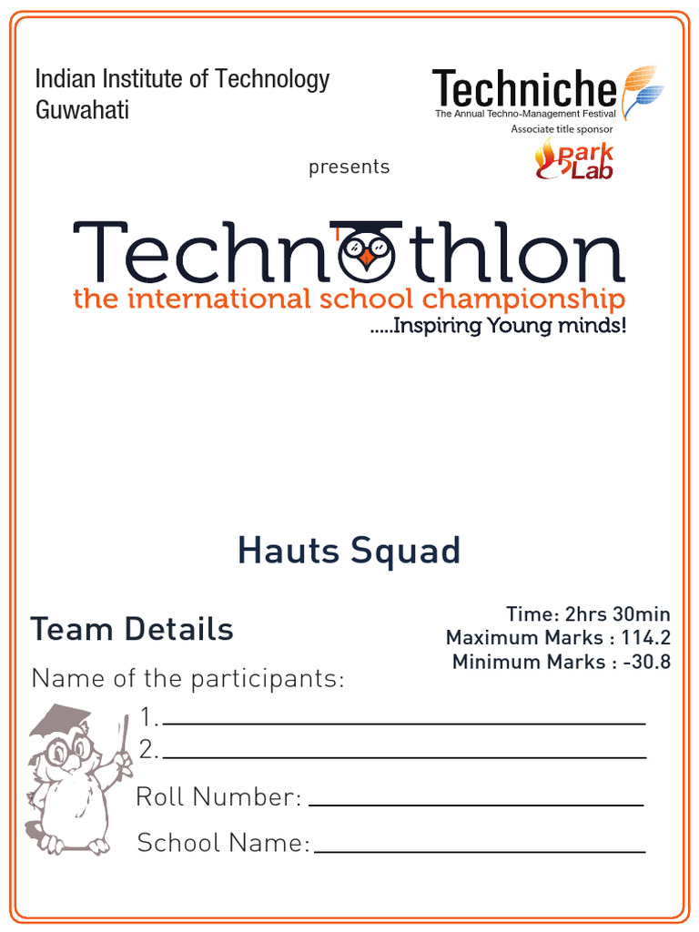 Technothlon Previous Year Question Paper | PDF