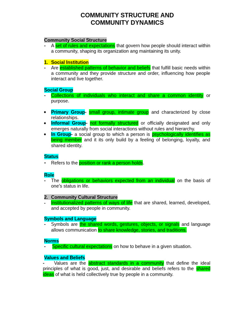 Community Structure And Dynamics Overview Pdf Human Rights Social