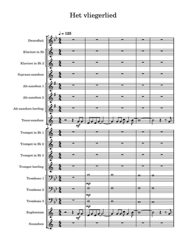 Het Vliegerlied Partituur | PDF