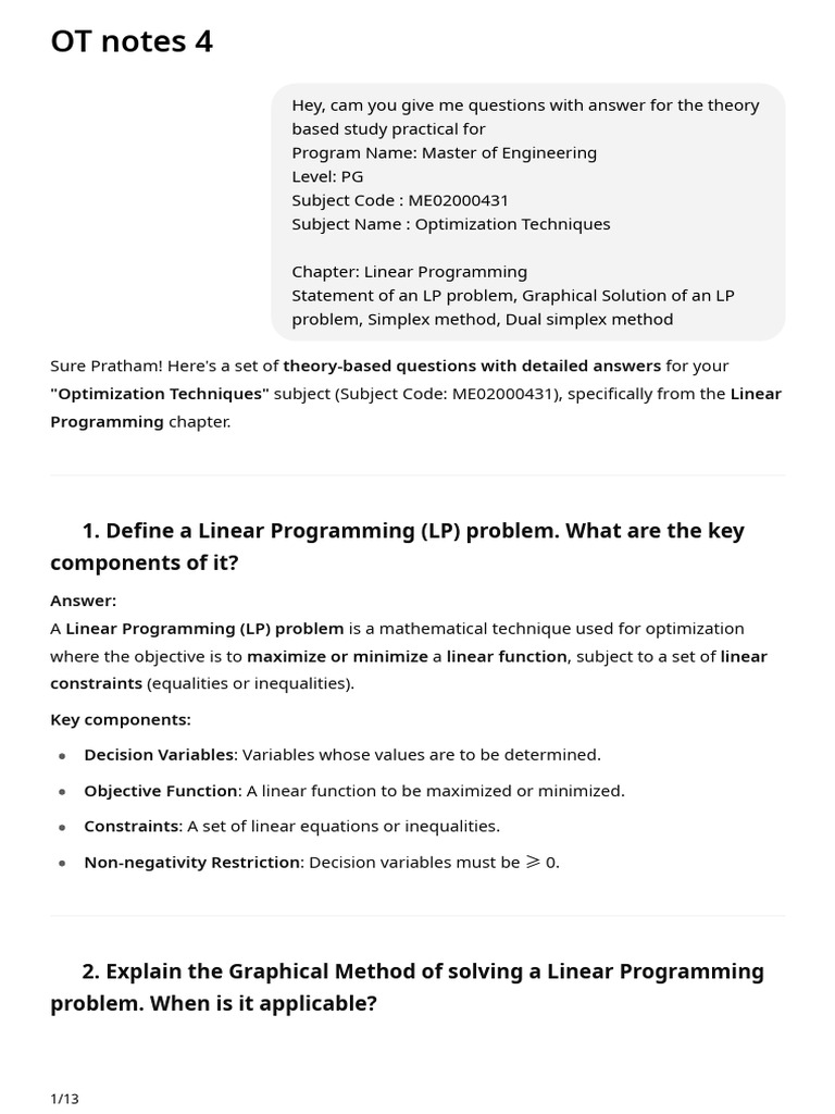 Linear Programming Study Guide | PDF | Linear Programming ...