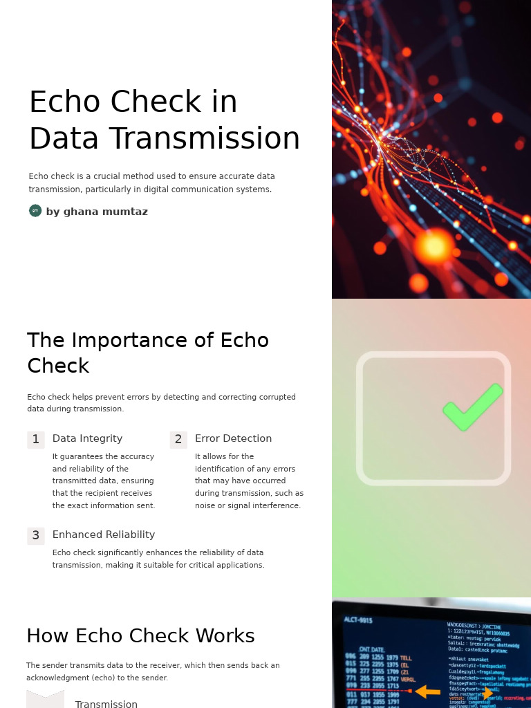 Echo Check in Data Transmission | PDF | Error Detection And Correction ...