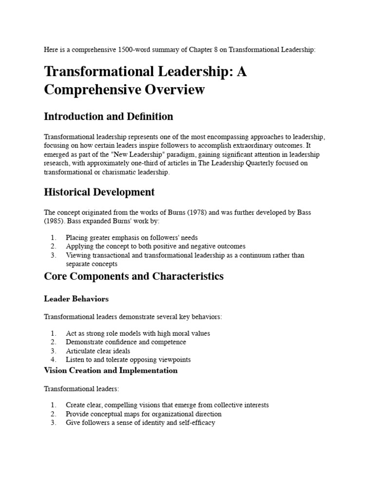 Limitations of Transformational Leadership | PDF | Transformational ...