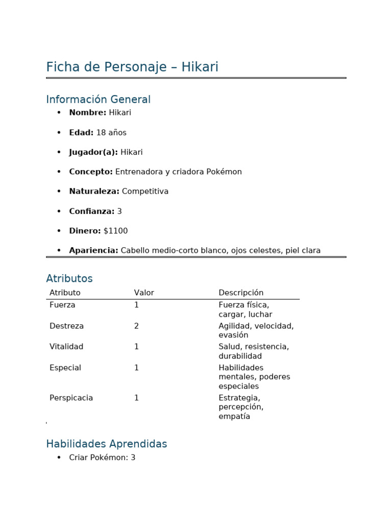Ficha Hikari | PDF
