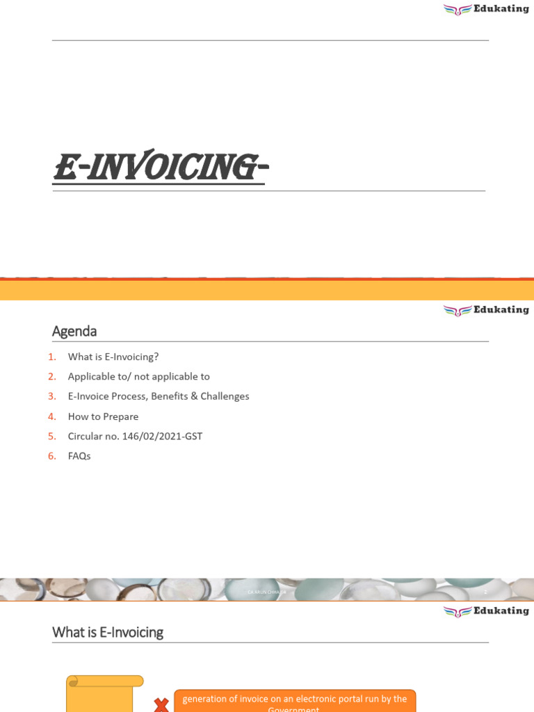 E-Invoicing Guide: Process & Compliance | PDF | Invoice | Payments