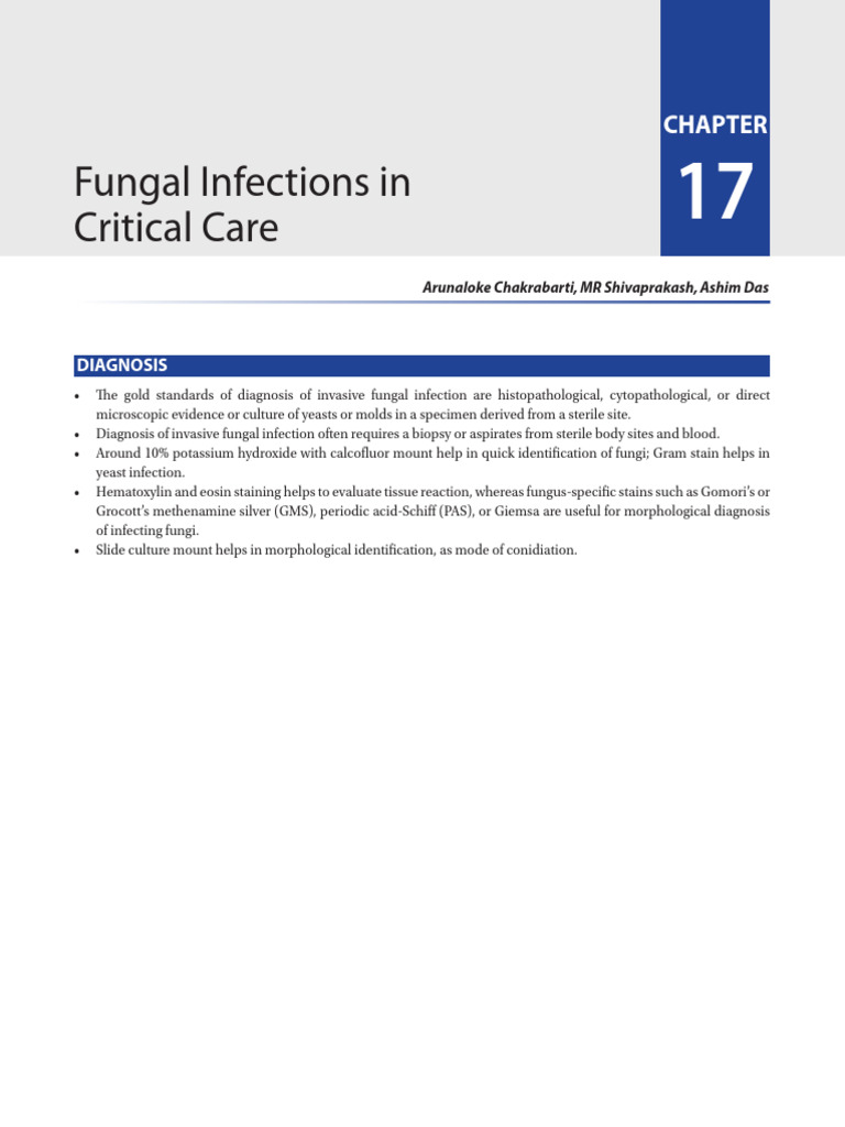 Fungal Infection Diagnosis in Critical Care | PDF | Candida (Fungus ...