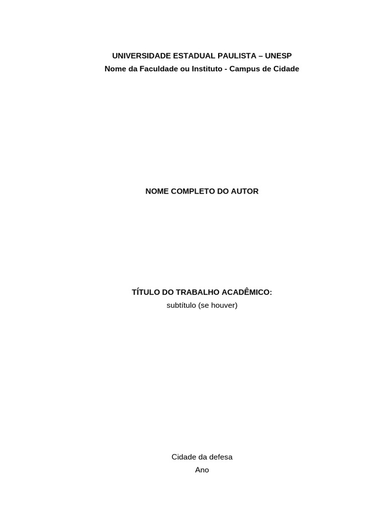 ABNT Template Word | PDF | Citação | Direitos Autorais