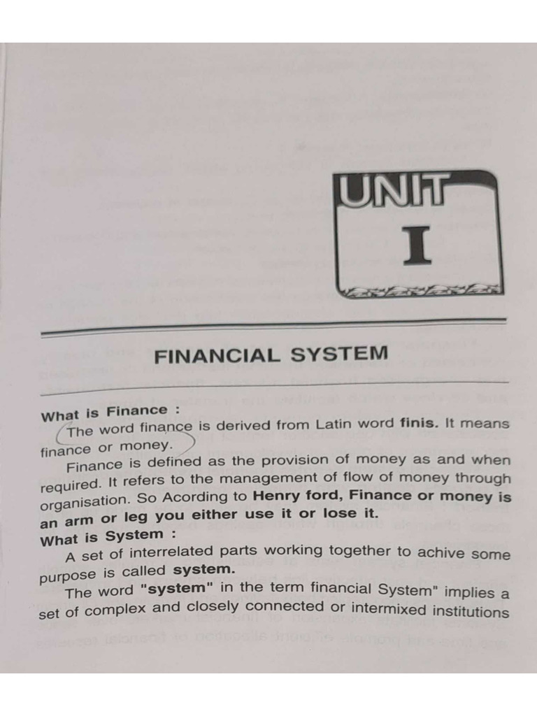 IFS Unit 1 Notes | PDF