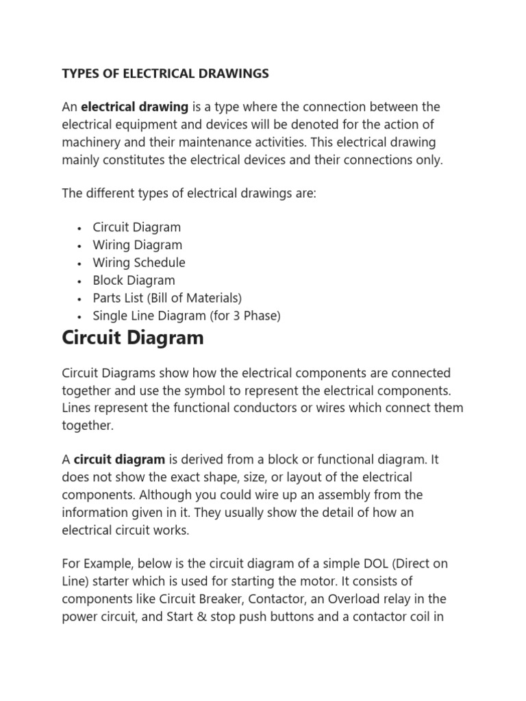 Types of Electrical Drawings | PDF | Electrical Engineering | Electricity