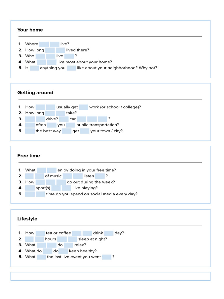 Questions - Communicative & Grammar | PDF
