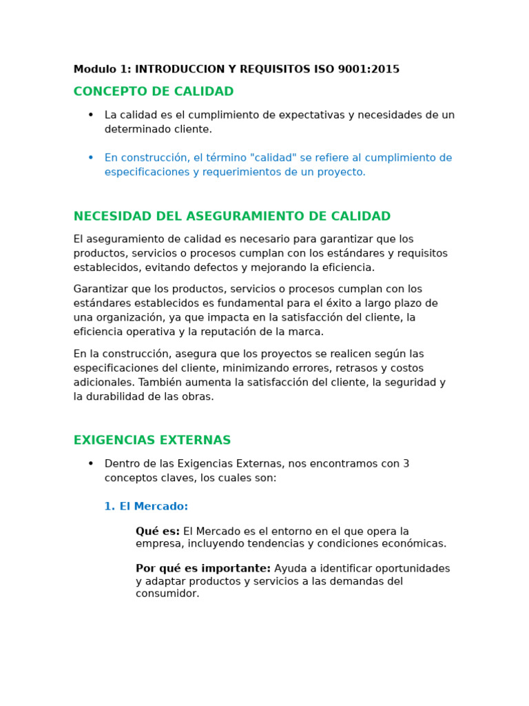 Introducción a ISO 9001:2015 y Calidad | PDF | Calidad (comercial ...
