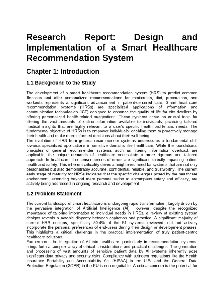 Smart Healthcare Recommendation System | PDF | Support Vector Machine ...