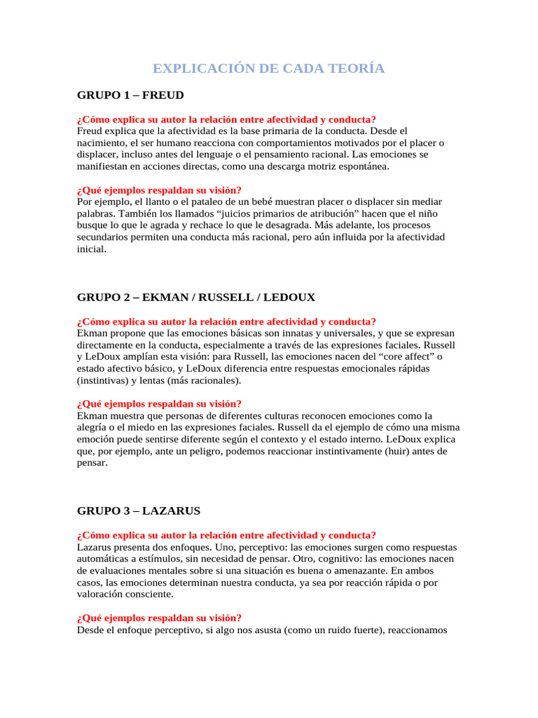 Debate - Estudiante Teoria de Afectividad | PDF | Las emociones ...