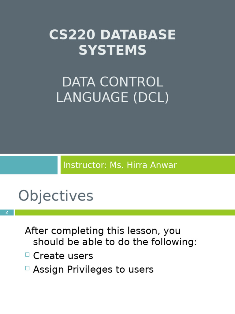 DCL User Management and Privileges | PDF | Databases | Software