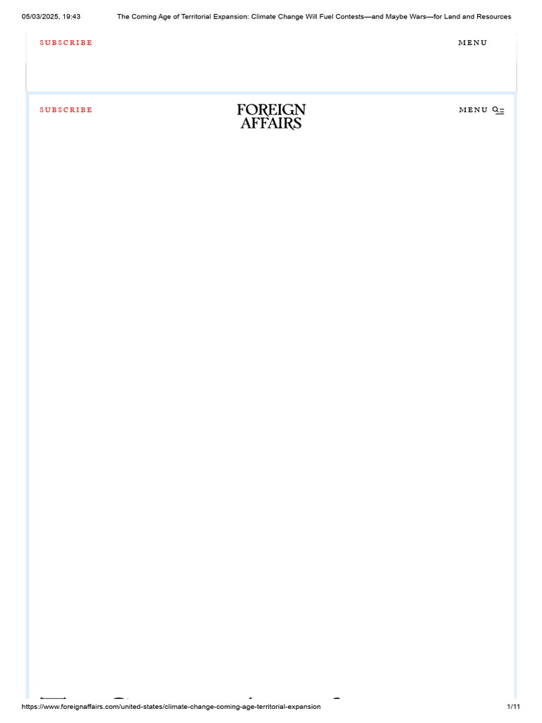 Climate Change and Territorial Expansion | PDF | Climate Change ...