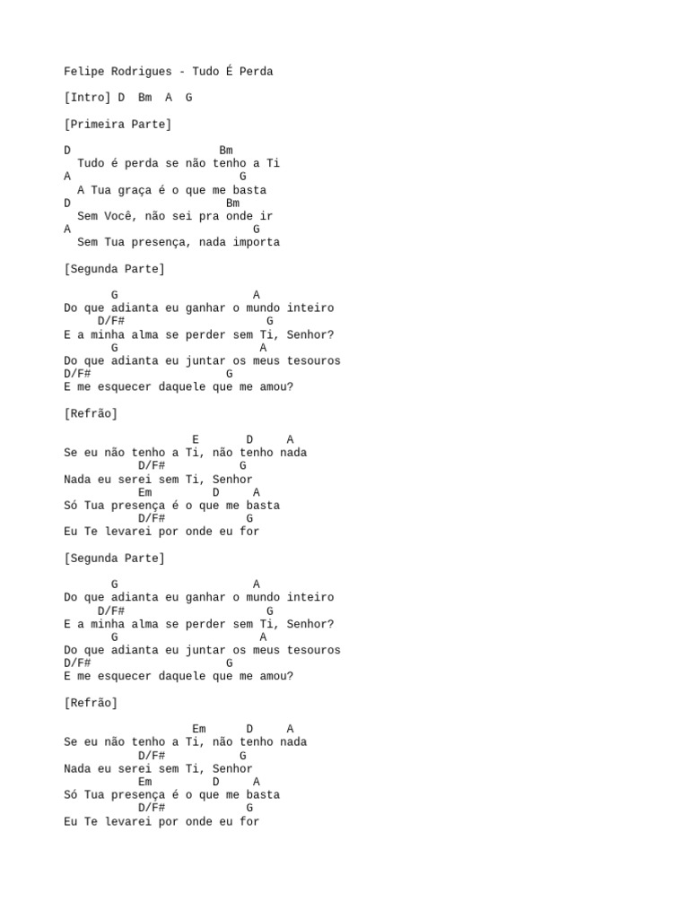 Letra da Música 