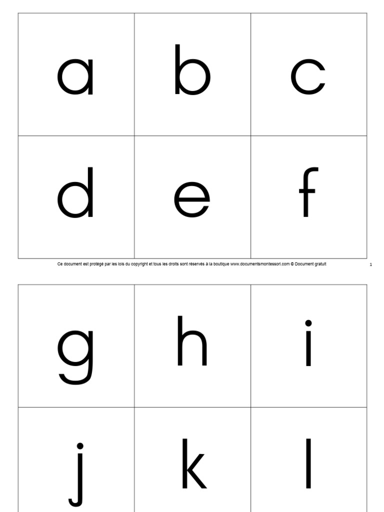 Cartes Montessori pour apprendre l'alphabet | PDF | Graphèmes | Collation