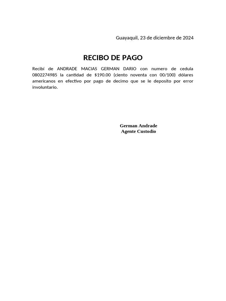 Recibo de Pago | PDF