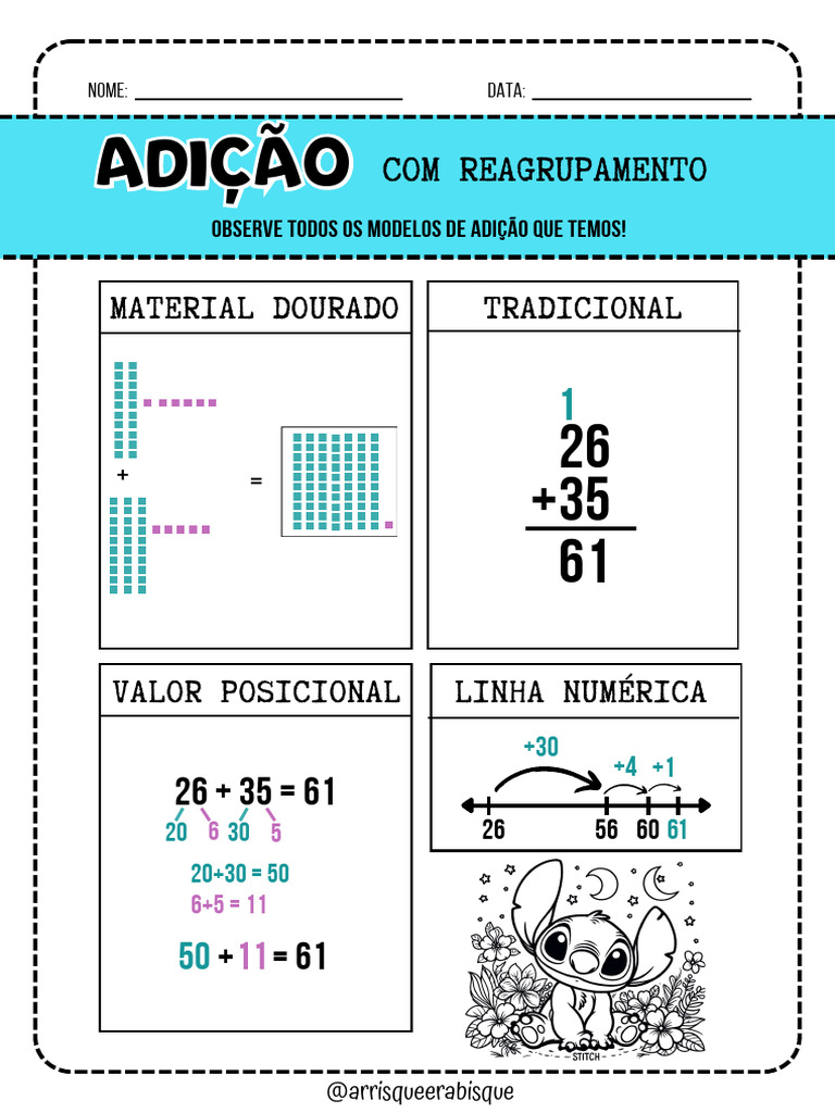 Prática de Adição com Reagrupamento | PDF