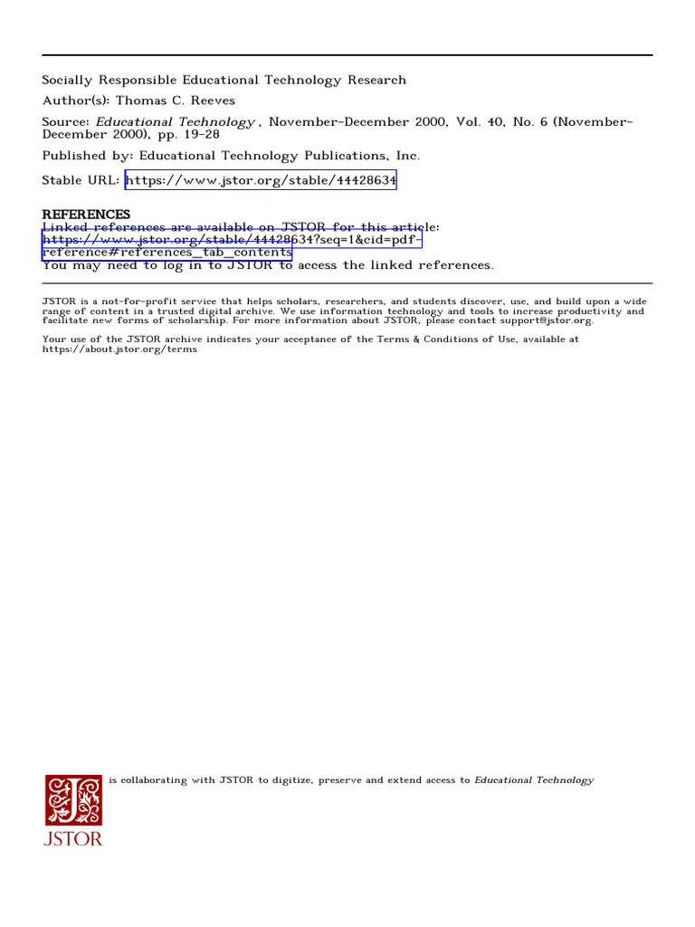 Reeves ET 2000 | PDF | Science | Methodology